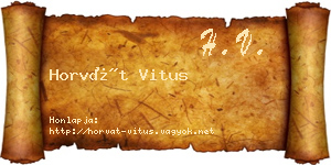 Horvát Vitus névjegykártya